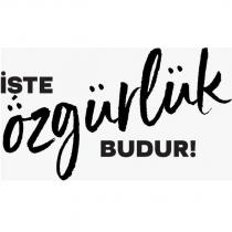 işte özgürlük budur