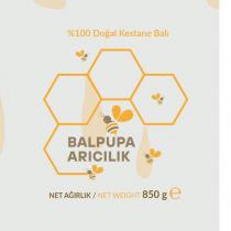 balpupa arıcılık %100 doğal kestane balı net ağırlık net weight 850 g e