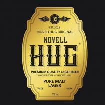 novell hug premium quality lager beer unique recipe with novellhug pure malt lager est. 2022 novellhug original trade mark 330 ml