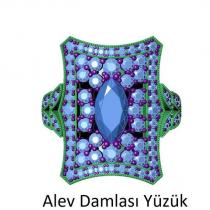 alev damlası yüzük