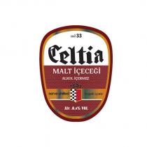 ml33 celtia malt içeceği alkol içermez serve chilled soğuk içiniz