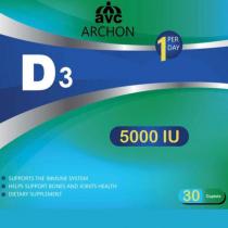 avc archon d3 5000 ıu 1 perday supports the immune system helps support bones and joints health dietary supplement 30