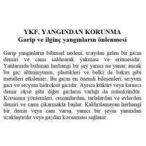 ykf. yangından korunma garip ve ilginç yangınların önlenmesi