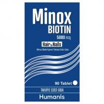 minox biotin 500 mcg hair&nails minox biotin içeren takviye edici gıda 90 tablet takviye edici gıda humanis