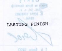 lasting finish