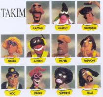 takim kaptan maskot yakişili bilgin anten panik papyon koç çilgin şüph