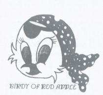 birdy of red apple