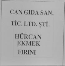 can gida hürcan ekmek firini