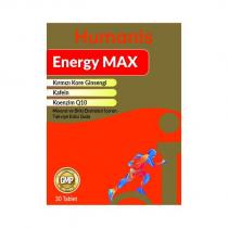 humanis energy max kırmızı kore ginsengi kafein koenzim q10 meneral ve bitki ekstreleri içeren takviye edici gıda