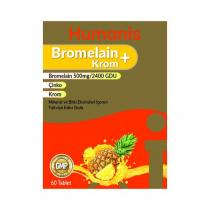 humanis bromelain+krom bromelain 500mg/2400 gdu çinko krom mineral ve bitki ekstreleri içeren takviye edici gıda