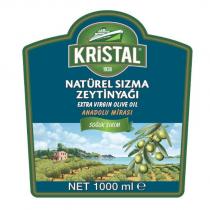 kristal 1938 natürel sızma zeytinyağı extra virgin olive oil anadolu mirası soğuk sıkım net 1000 ml