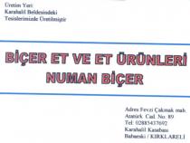 biçer et ve et ürünleri numan biçer