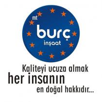mt burç inşaat kaliteyi ucuza almak her insanın en doğal hakkıdır