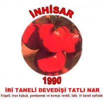 inhisar 1990 iri taneli devedişi tatlı nar köşeli, ince kabuk, pembemsi ve kırmızı renkli, tatlı, iri taneli sofralık