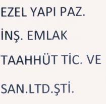 ezel yapı paz. inş. emlak taahhüt tic. ve san. ltd. şti.