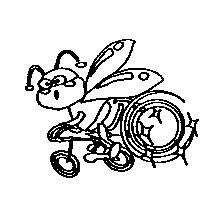 昆蟲騎車圖