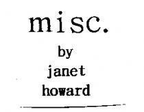 misc.by janet howard