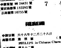飛利浦 PHILIPS IN CHINESE CHARACTERS 