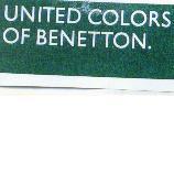 UNITED COLORS OF BENETTON in a green rectangle on the left