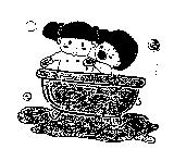 小孩戲水圖