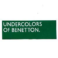 UNDERCOLORS OF BENETTON. in a green rectangle on the left