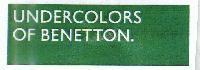 UNDERCOLORS OF BENETTON. in a green rectangle on the left