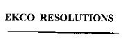 EKCO RESOLUTIONS