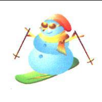 雪人滑雪圖