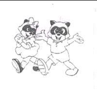 浣熊情侶散步圖