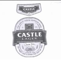 CASTLE LAGER CHARLES GLASS SAB neck & body label