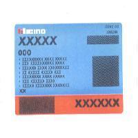 Label bticino blue-orange with 