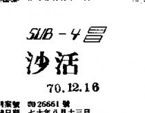 沙活及圖 SUB – 4 