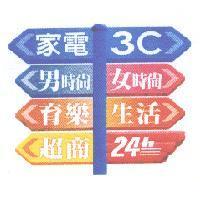 家電、 3C 、男時尚、女時尚、育樂、生活、超商、 24h 及圖