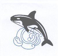 虎鯨躍身擊浪圖
