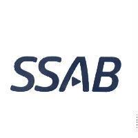 SSAB Blue text, with white background