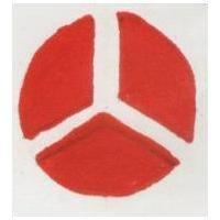 紅色圓內白色 Y 字圖樣 