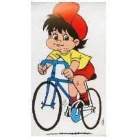 男孩騎單車圖