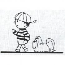 小男孩與小狗圖