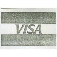 BLUE, WHITE GOLD BANDS DESIGN WITE VISA 