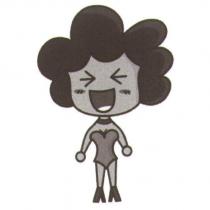 爆炸頭開心女孩圖