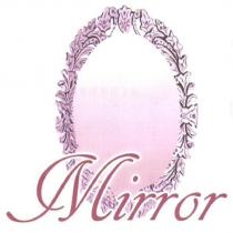 紫色花邊漸層橢圓鏡圖案+紫色白邊 Mirror 英文字