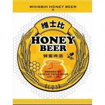 維士比 WHISBIH HONEY BEER 蜂蜜啤酒 BREWED BY TAIWAN TSING BEER CO., LTD.及圖