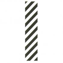 Vertical rectangle diagonal stripes logo