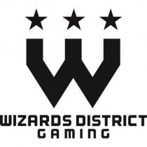 WIZARDS DISTRICT GAMING, W with Stars Design