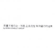 質量不是巧合,而是業務流程 有效運行的結果 by KORN CONSULT GROUP