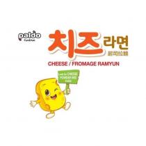 CHEESE/FROMAGE RAMYUN & 起司拉麵 & Korean characters & paldo Fun & Yum 及圖