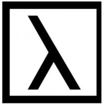 Design Mark – Greek Symbol for Lambda Inside a Rectangular Frame