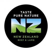 TASTE PURE NATURE NZ NEW ZEALAND BEEF & LAMB stylised & device