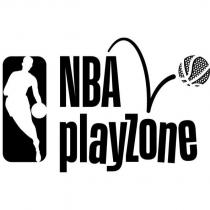 NBA PLAYZONE with Silhouette Logoman in Rectangle and Bouncing Ball Design