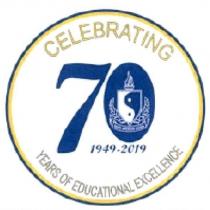 Celebrating 70 1949-2019 Years of Educational Excellence 及圖樣